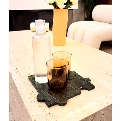 Puzzle Style Stone Coaster Plate for Interior Decor and Project Furnishing-1