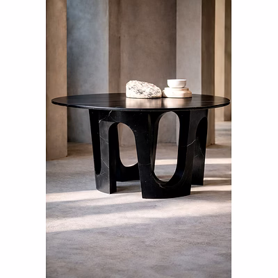exalted-plaza black marble designer centre table for interior decor and project furnishing
