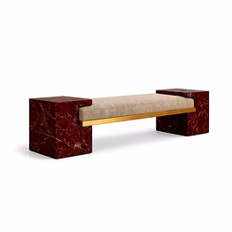 exalted-plaza marble designer bench with upholstered seat for interior decor and project furnishing
