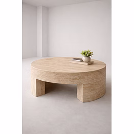 exalted-plaza travertine stone designer centre table for interior decor and project furnishing