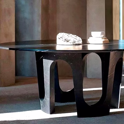 Black Marble Designer Centre Table for Interior Decor and Project Furnishing-2