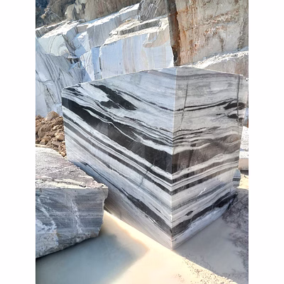 Panda white marble block for Interior Stone and Architectural Projects-2