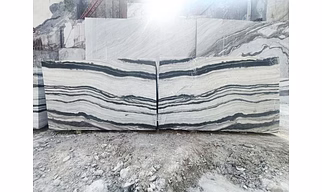 Panda white marble block for Interior Stone and Architectural Projects