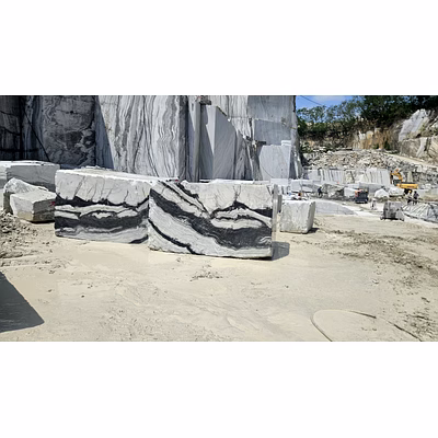 Panda white marble block for Interior Stone and Architectural Projects-1