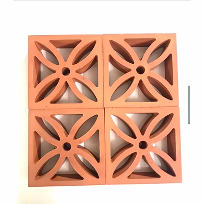 Decorative Terracotta Jali Block for Ventilation Wall – Clay Breeze Block for Exterior &amp; Interior Design-2