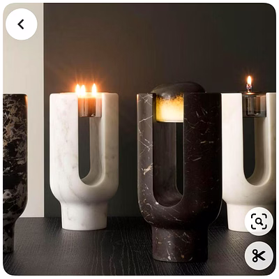 Natural Marble Candle Holder Set for Home Decor and Table Decoration for Interior Decor and Project Furnishing-1