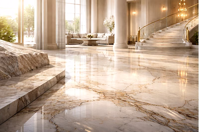 Elegant marble flooring in luxury interior space with polished natural stone finish