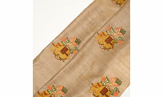 Pure Desi Tussar Silk Embroidery Work Fabric