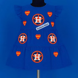 astros-inspired beaded kids dress for boutique collections