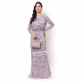 full-sleeve sequin evening gown for retailers
