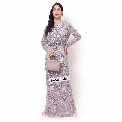 full-sleeve sequin evening gown for retailers