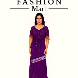 hand-beaded purple evening gown for boutique collections