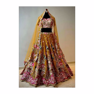 sequin-embroidered bridal lehenga choli supplier