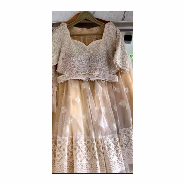 embroidered golden lehenga choli wholesale for retail buyers