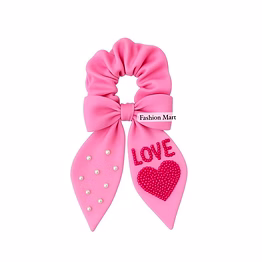 pearl beaded heart scrunchie supplier
