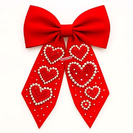 satin beaded ribbon hair bows for valentine seasonal ranges