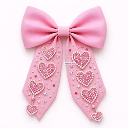 hot-pink pearl beaded hair bows for boutique valentine ranges
