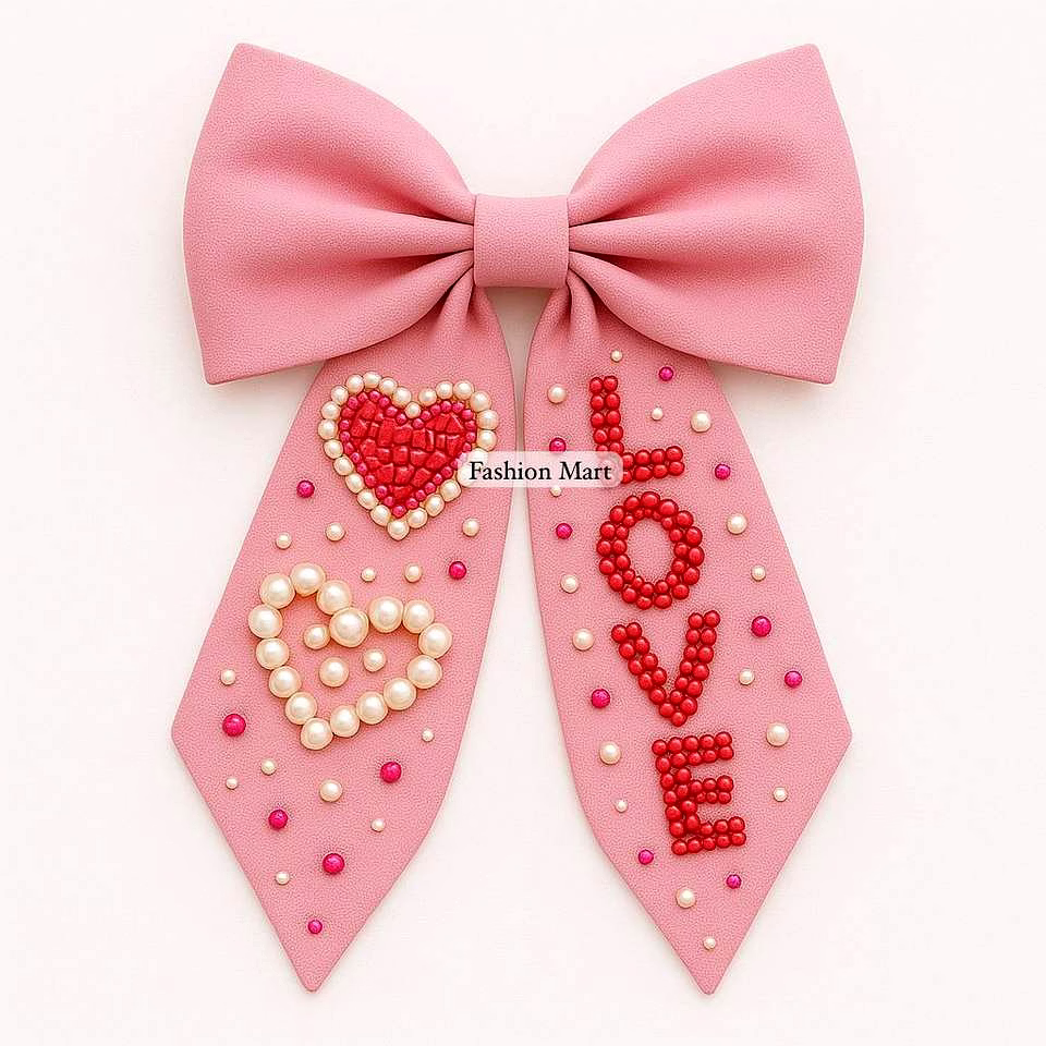 pink beaded bow hair accessories manufacturer