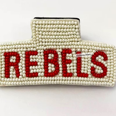 hand-beaded team hair claw clips for retail stores