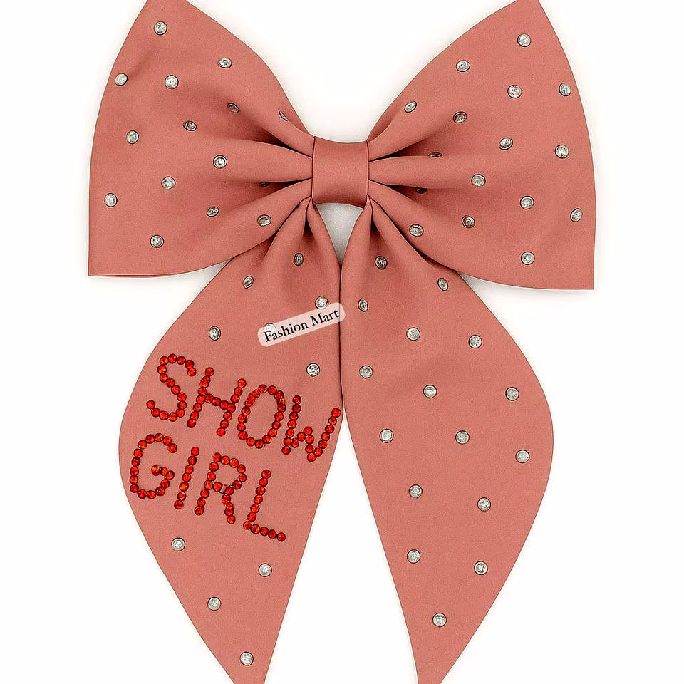 crystal-studded large hair bows for boutique collections