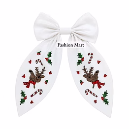 hand-beaded christmas party hair accessories for kids boutiques