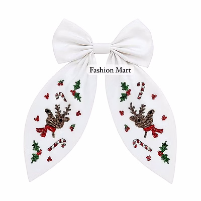 hand-beaded christmas party hair accessories for kids boutiques