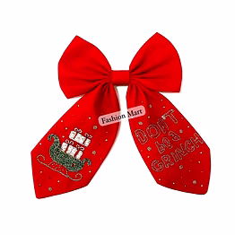 hand-beaded christmas hair bows for holiday retail stores