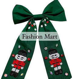 hand-beaded christmas nutcracker hair clips for seasonal retail