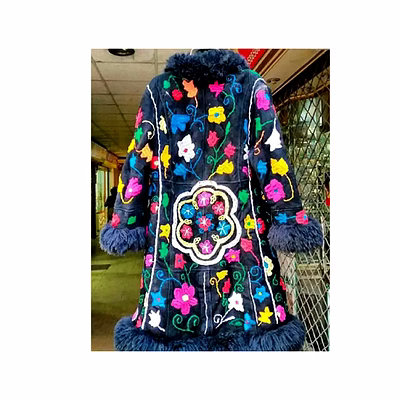 embroidered suzani long coat for boutique wedding collections