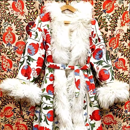 hand-embroidered suzani shearling coat manufacturer