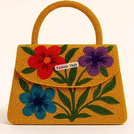 bright floral beaded handbag for boutique collections