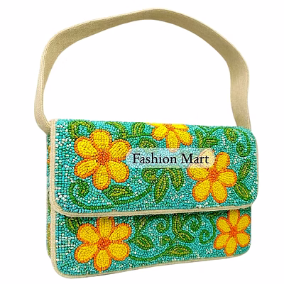 floral beaded shoulder bag for boutique collections