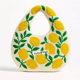 beaded lemon design tote bag manufacturer