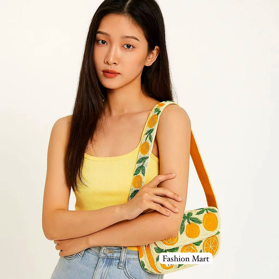 orange beaded shoulder bag for boutique summer collections