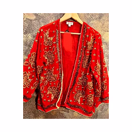 red velvet beaded jackets for boutique collections