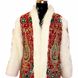 embroidered zari vintage fur jackets for boutique collections