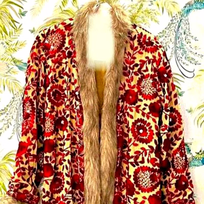 hand-beaded cashmere coat for boutique collections