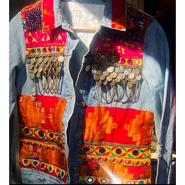 denim patchwork banjara jacket wholesale
