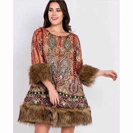 fur-trimmed patchwork banjara jacket exporter