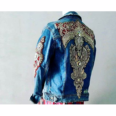 denim patchwork banjara jacket wholesale
