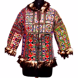 hand-beaded bomber jacket with fur collar wholesale