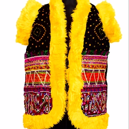 hand-beaded boho short jacket with faux fur for retail stores