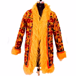 shearling-trim long coat exporter for seasonal lines