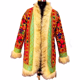 women's long shearling coat for boutique winter collections
