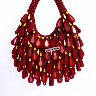 beaded shoulder handbags with golden accents wholesale