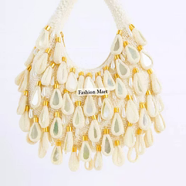 hand-beaded mirror tote bag for boutique and bridal collections