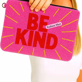 handmade beaded quote clutch supplier with custom options