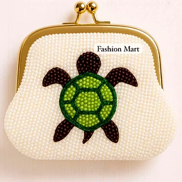 pearl beaded coin purse with metal frame for kids accessories