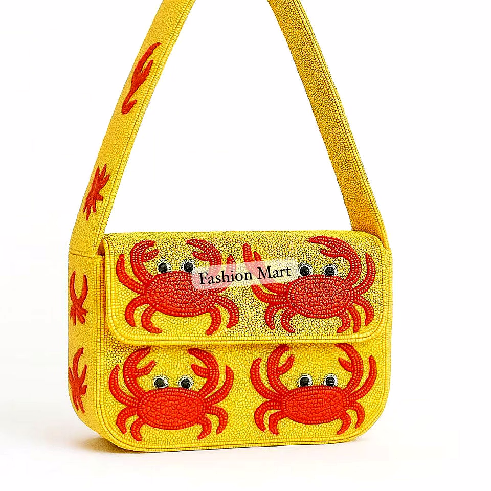custom hand-beaded crab handbags manufacturer for resort lines