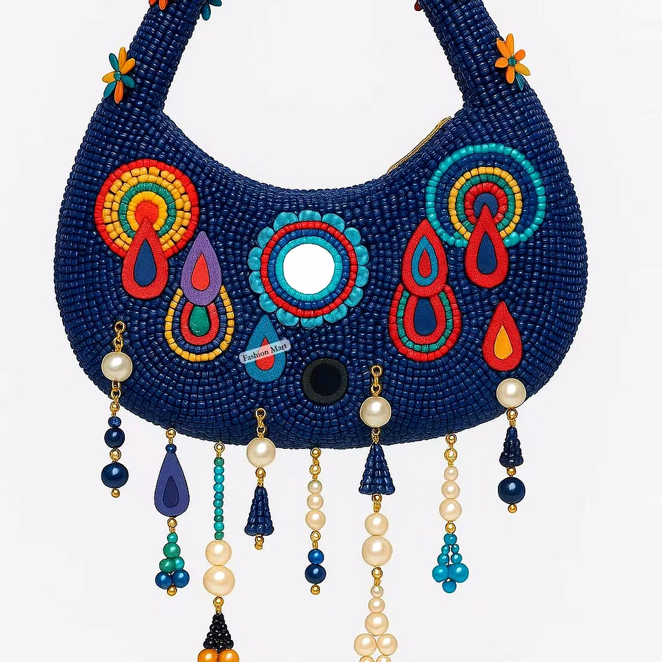 mirror-work beadwork purses for ethnic boutique collections